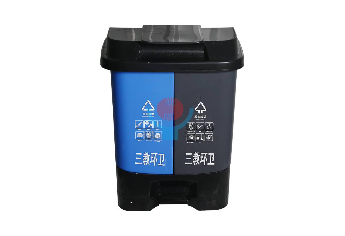 一体盖分类垃圾桶